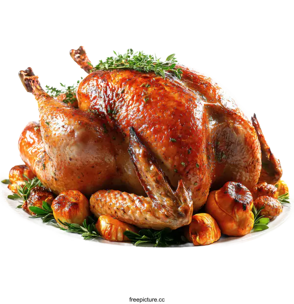 [Transparent Background PNG]Roasted Turkey Thanksgiving Dinner Dish