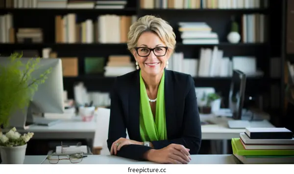 Confident businesswoman in her office