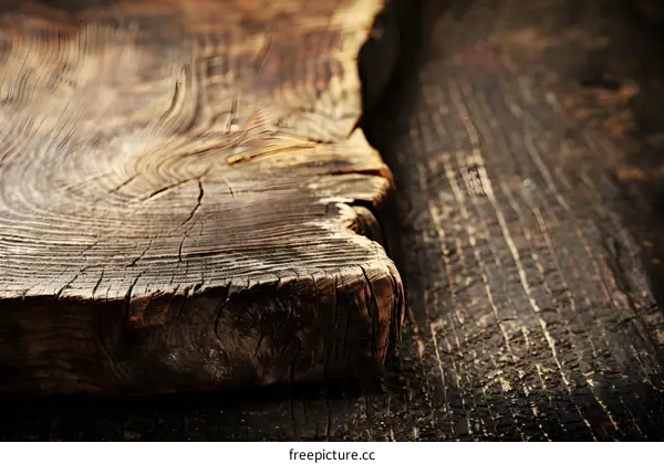 Closeup Of Rough Rustic Wooden Surface