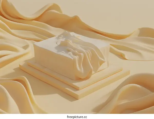 Abstract Beige Fabric and Platform Background