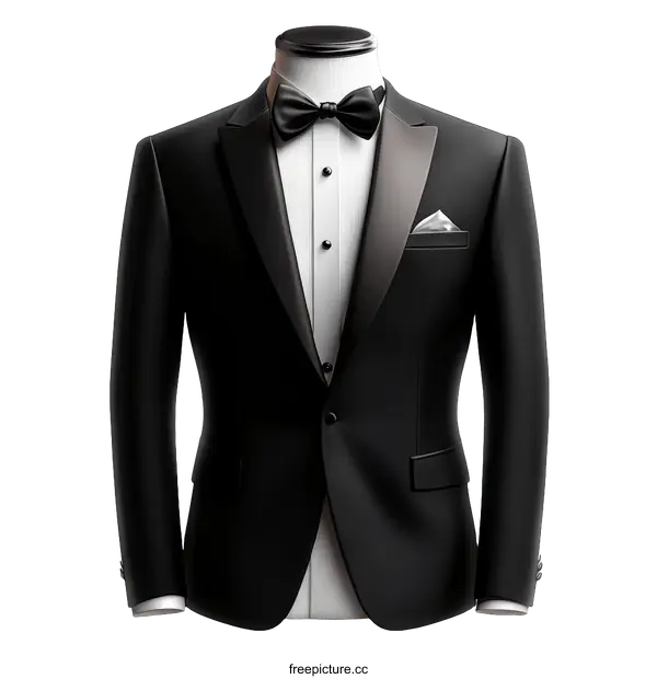 [Transparent Background PNG]Black Tuxedo Formal Wear Illustration