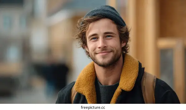 Smiling Caucasian Man Outdoors Portrait