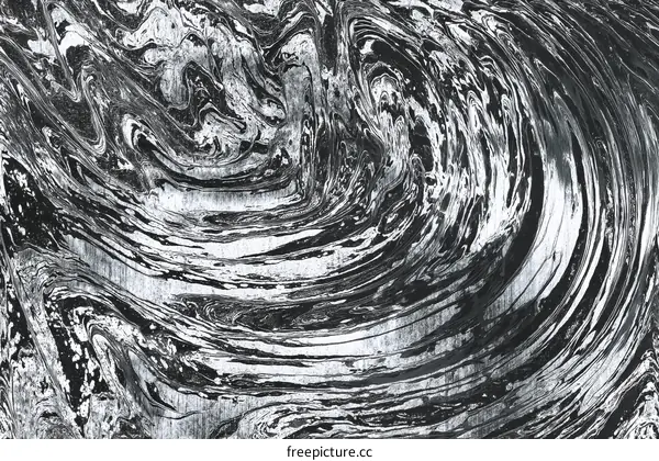Abstract Swirling Black and White Texture
