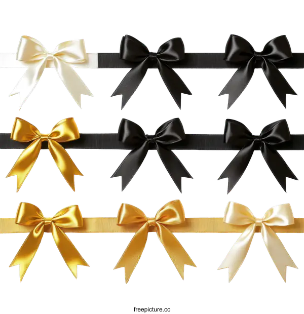 [Transparent Background PNG]Elegant Gift Ribbons in Various Colors