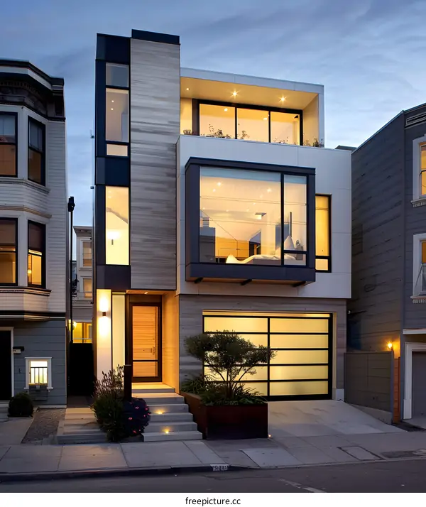 Modern Architecture House with Large Windows