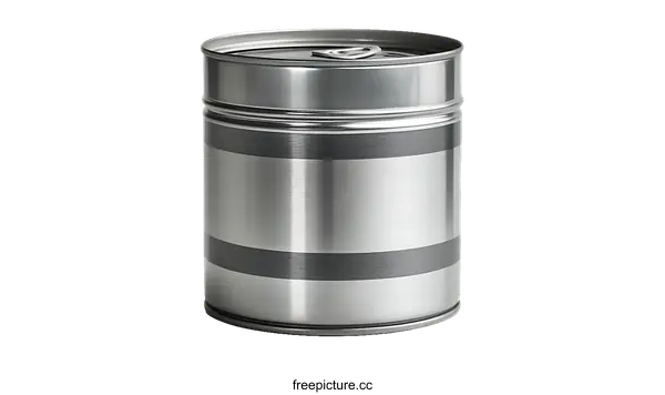 [Transparent Background PNG]Metallic Food Can with Horizontal Bands