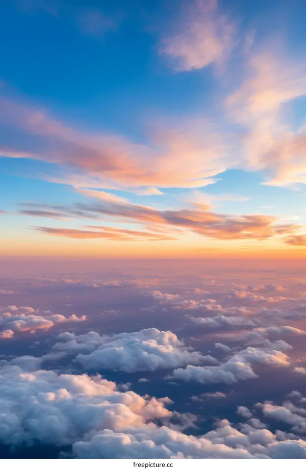 Sunset Flight Above the Clouds