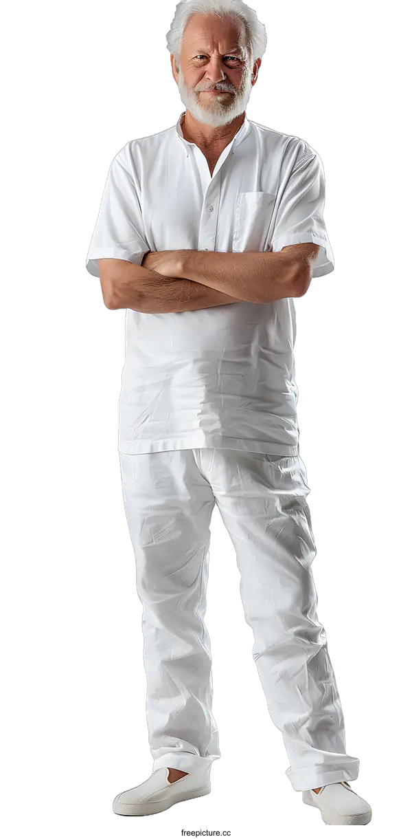 [Transparent Background PNG]portrait of a smiling senior man