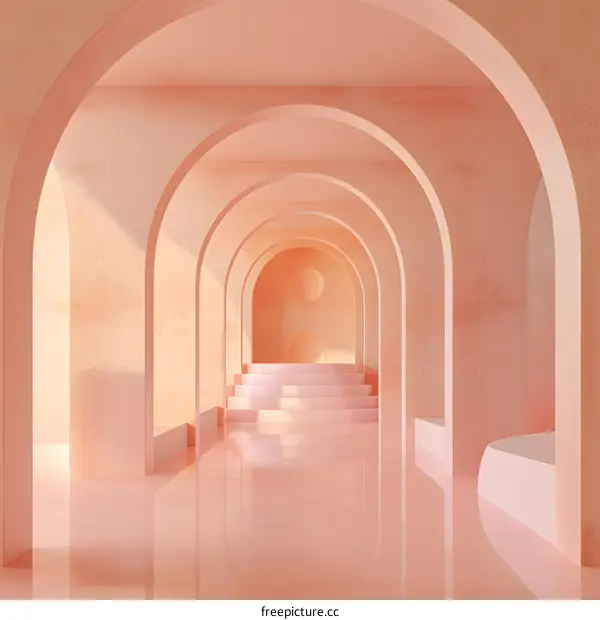 Hallway under Arched Ceiling