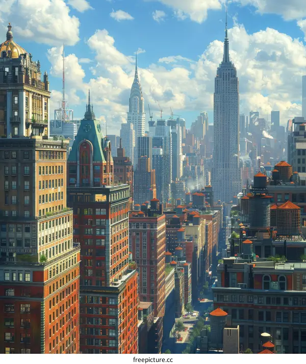 New York City Skyline Architectural View