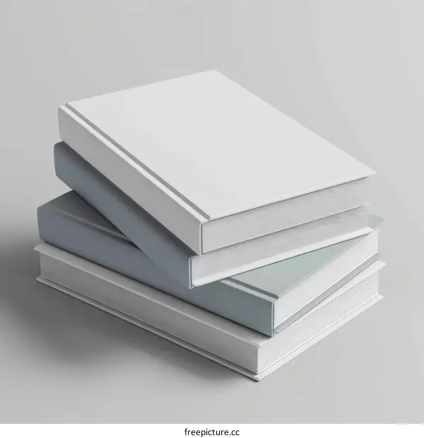 Stack of four closed books