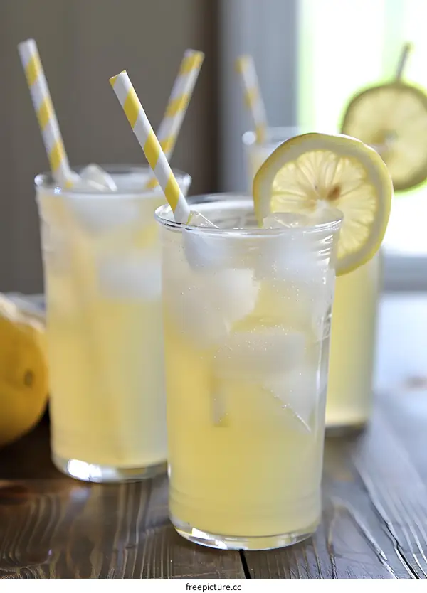 Refreshing Iced Lemonade with Lemon Slices