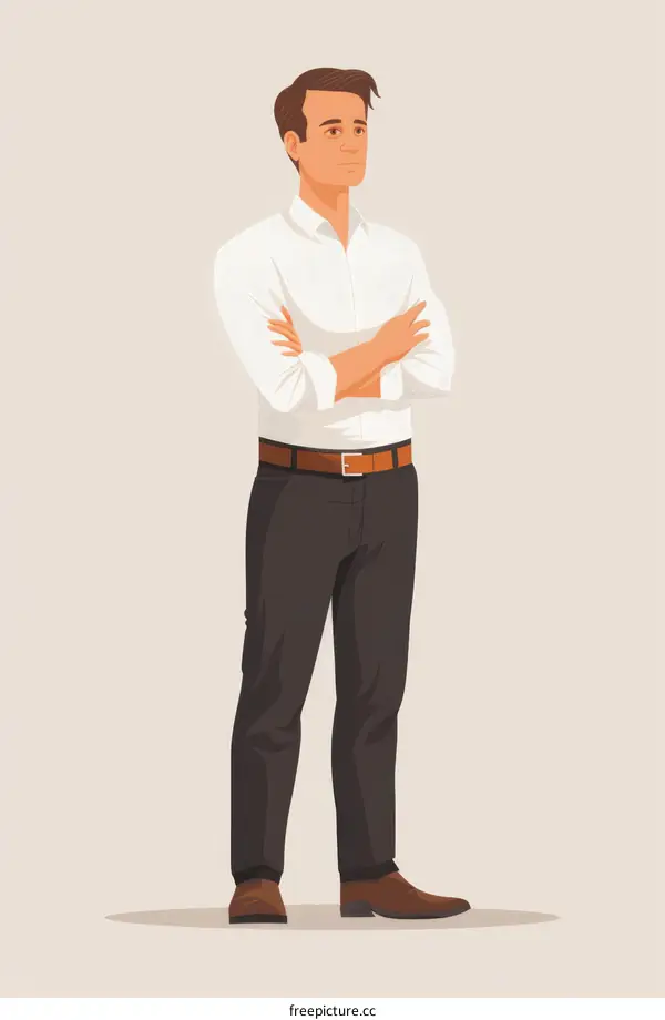 Confident businessman standing with arms crossed