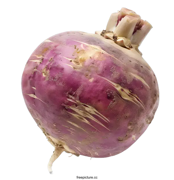 [Transparent Background PNG]Fresh Purple Kohlrabi Root Vegetable