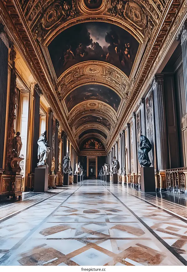 The Golden Hallway of the Louvre Museum