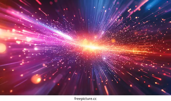 Abstract Colorful Exploding Space Background