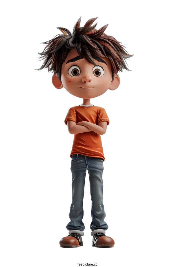 [Transparent Background PNG]3D cartoon character of a boy