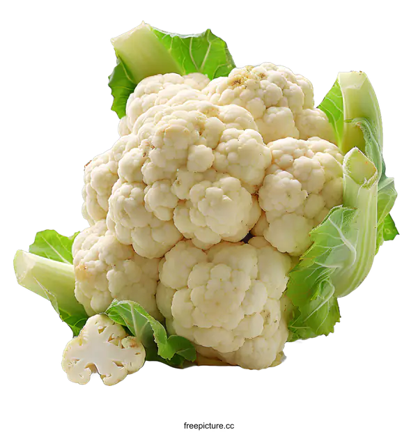 [Transparent Background PNG]Fresh cauliflower on white background