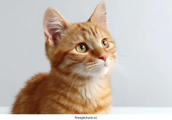 Close-up of a Ginger Cat Looking Up