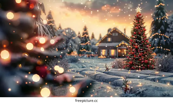 Christmas winter wonderland cabin