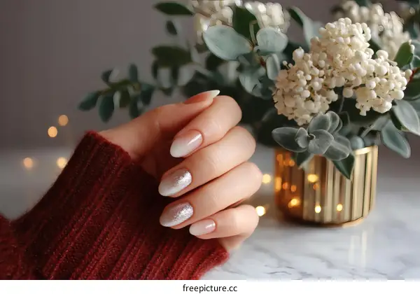 Elegant Winter Nails with Soft Gradient