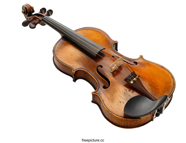 [Transparent Background PNG]Antique Violin on White Background