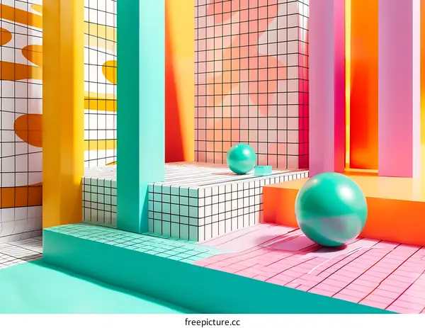 Abstract Colorful Geometric Shapes Background