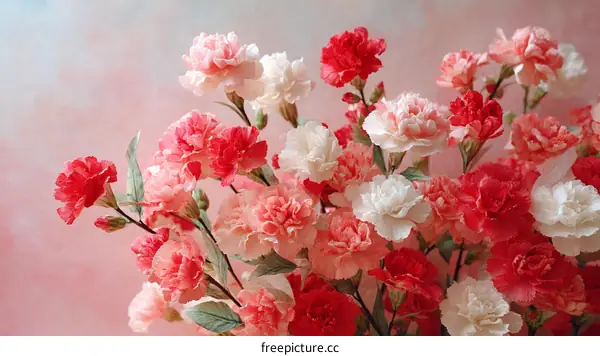A Bouquet of Vibrant Paper Carnations