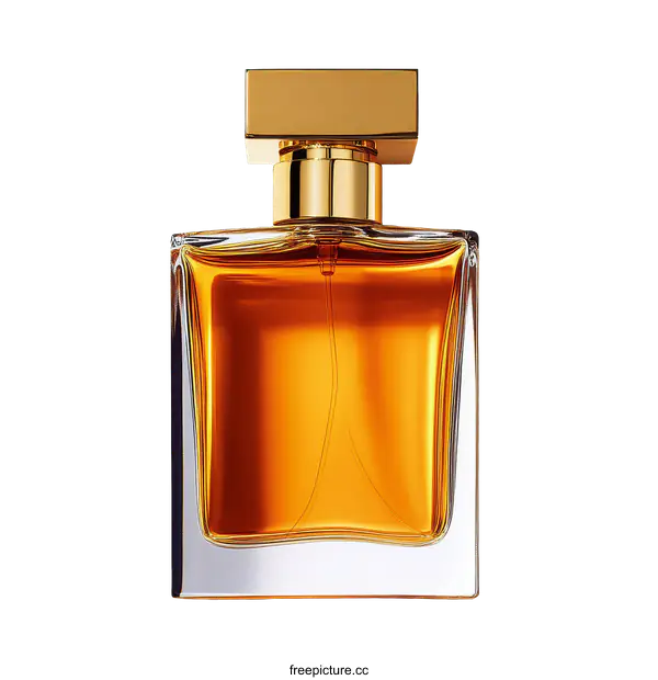 [Transparent Background PNG]Luxury Amber Perfume Bottle Close-up