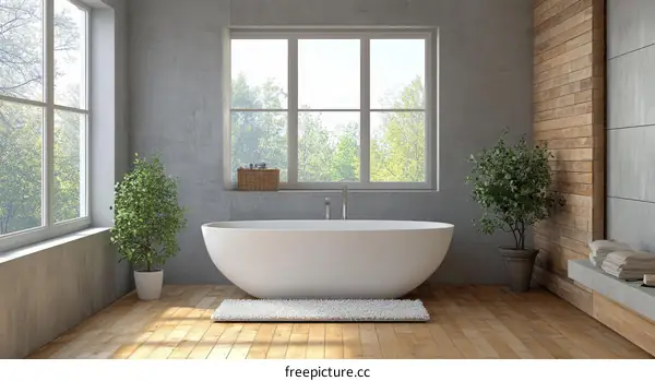 Modern Bathroom Interior Design with Natural Elements