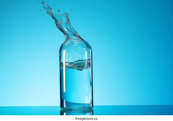 water splash from bottle