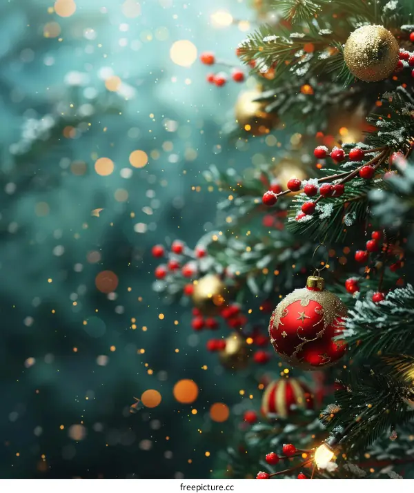 Christmas Tree Decorations Festive Background