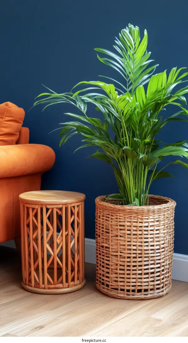 Modern Living Room Decor with Tropical Plant