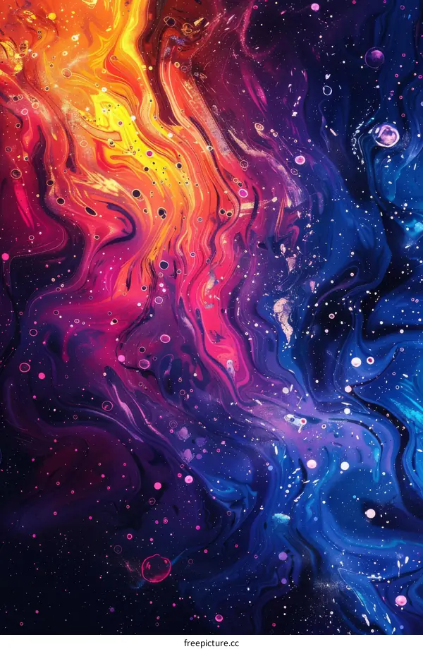Abstract Colorful Flowing Liquid Art