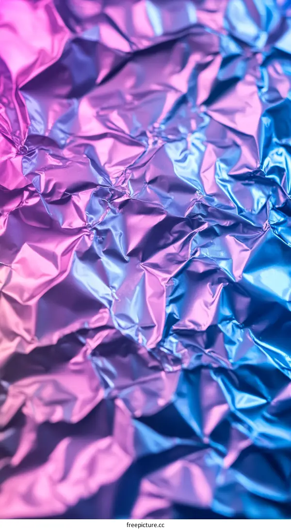 Abstract Crumpled Foil Texture in Vibrant Colors