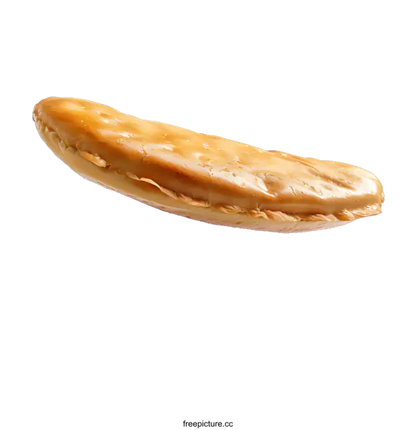 [Transparent Background PNG]Closeup of a Single Round Cracker on White Background
