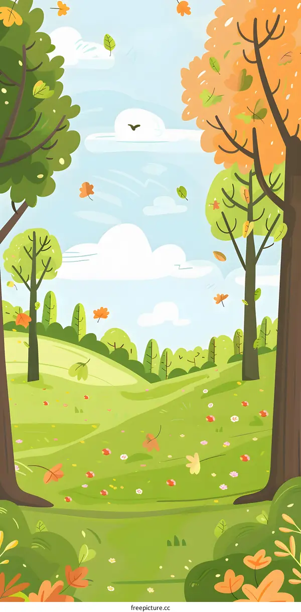 Autumn Forest Landscape Illustration