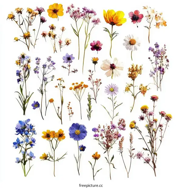 Colorful Dried Flowers Collection