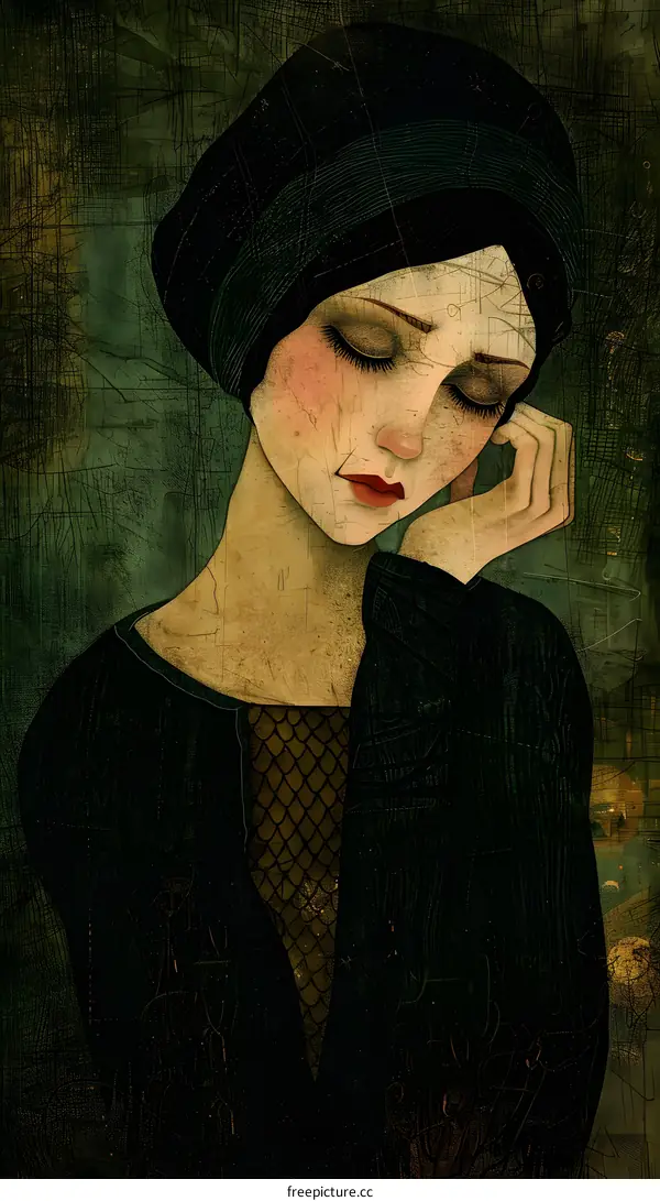 portrait of a sad woman