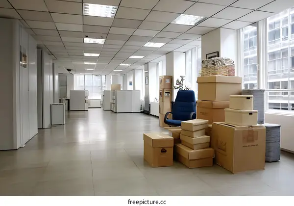 Office Relocation with Cardboard Boxes