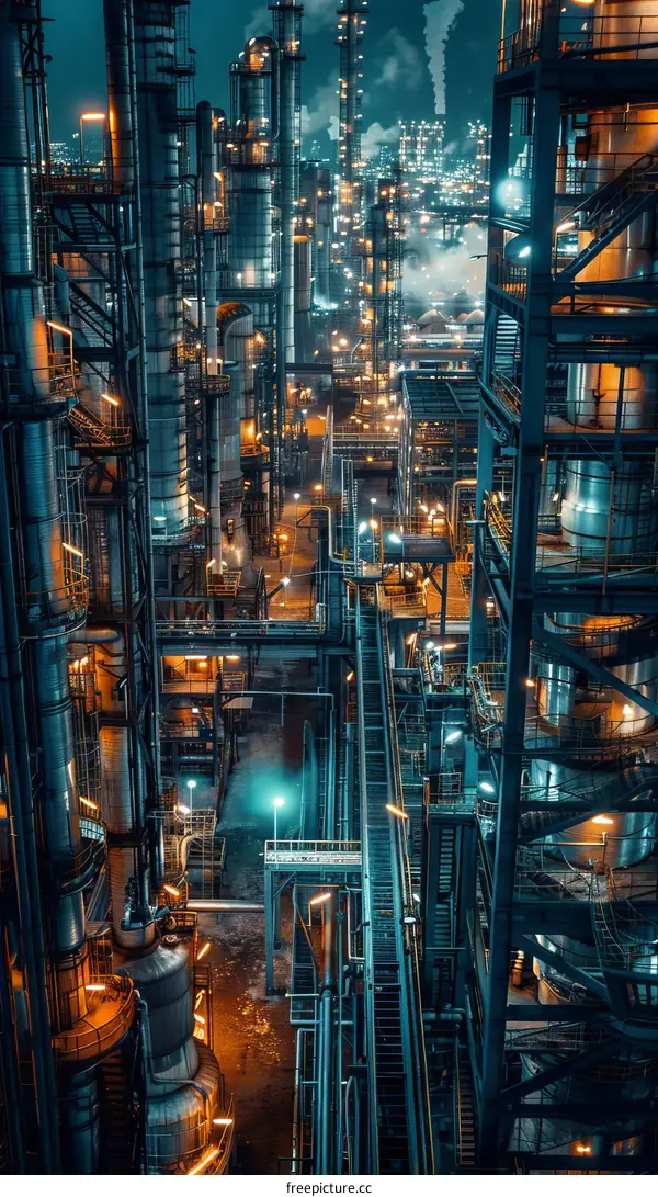 Night Lights of an Oil Refinery