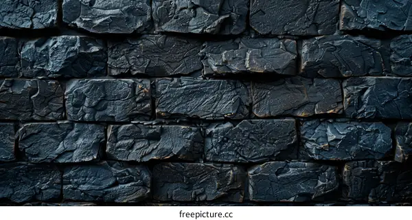 Distressed Black Stone Wall Texture Background