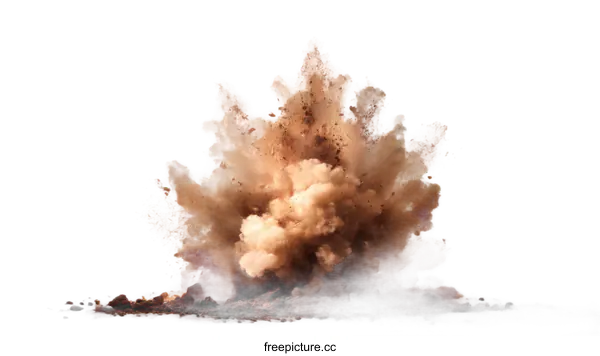 [Transparent Background PNG]Powerful Explosion of Brown Soil