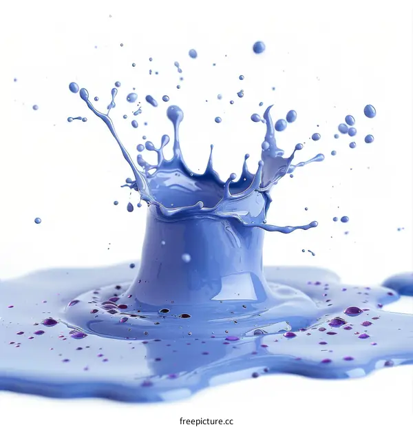 Vibrant Purple Liquid Splash with Droplets