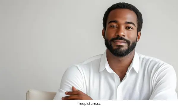 Confident Black Man Portrait Studio Shot