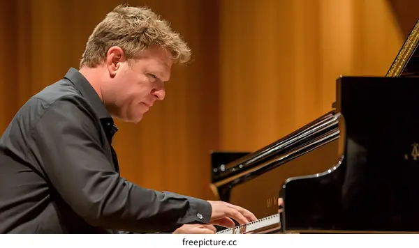 Classical Music Concert Pianist Performing On Stage