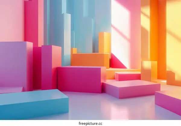 Abstract Colorful Geometric Shapes Display