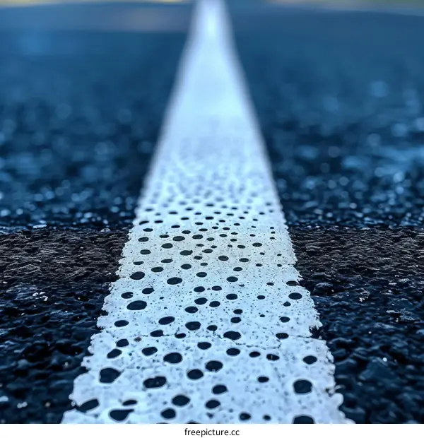 White Line on Asphalt Road