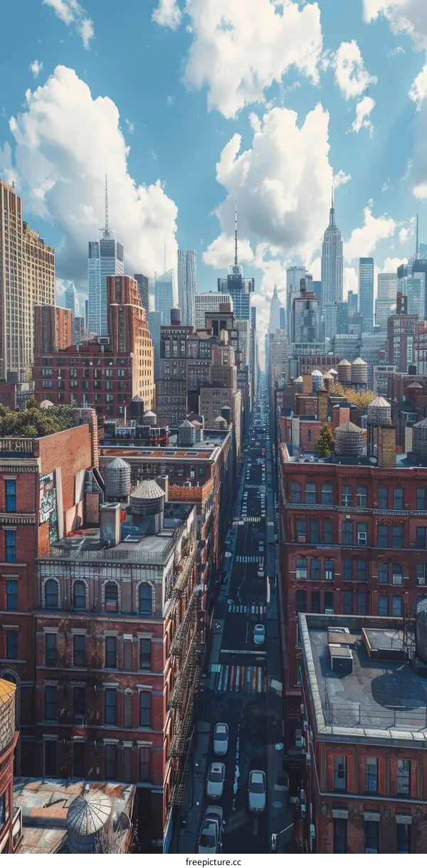 Towering Skyscrapers and Bustling City Life