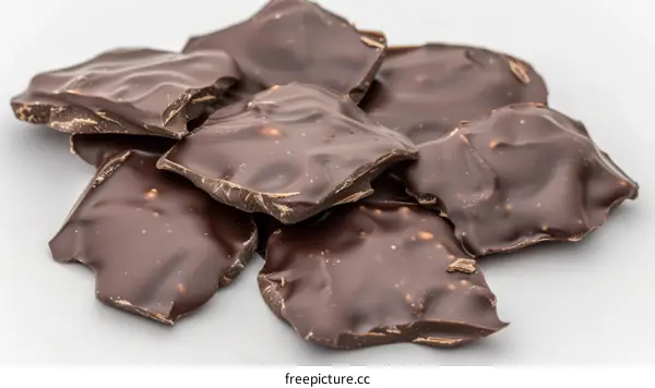A pile of dark chocolate bark